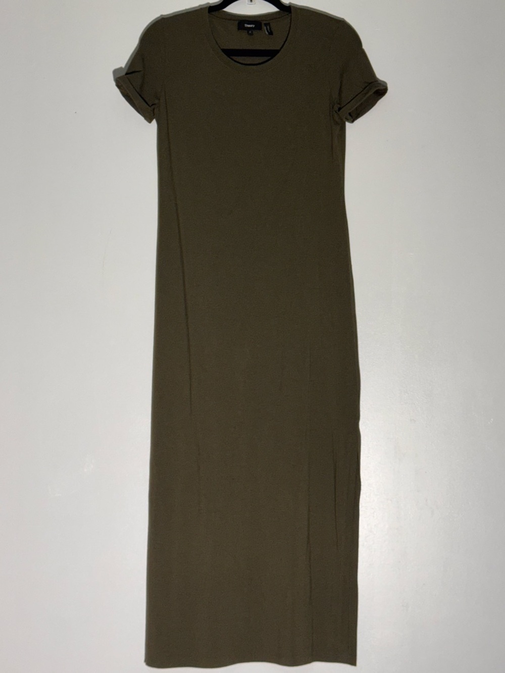 Theory Cherryal Travel Jersey Maxi Dress In Spanish Green S